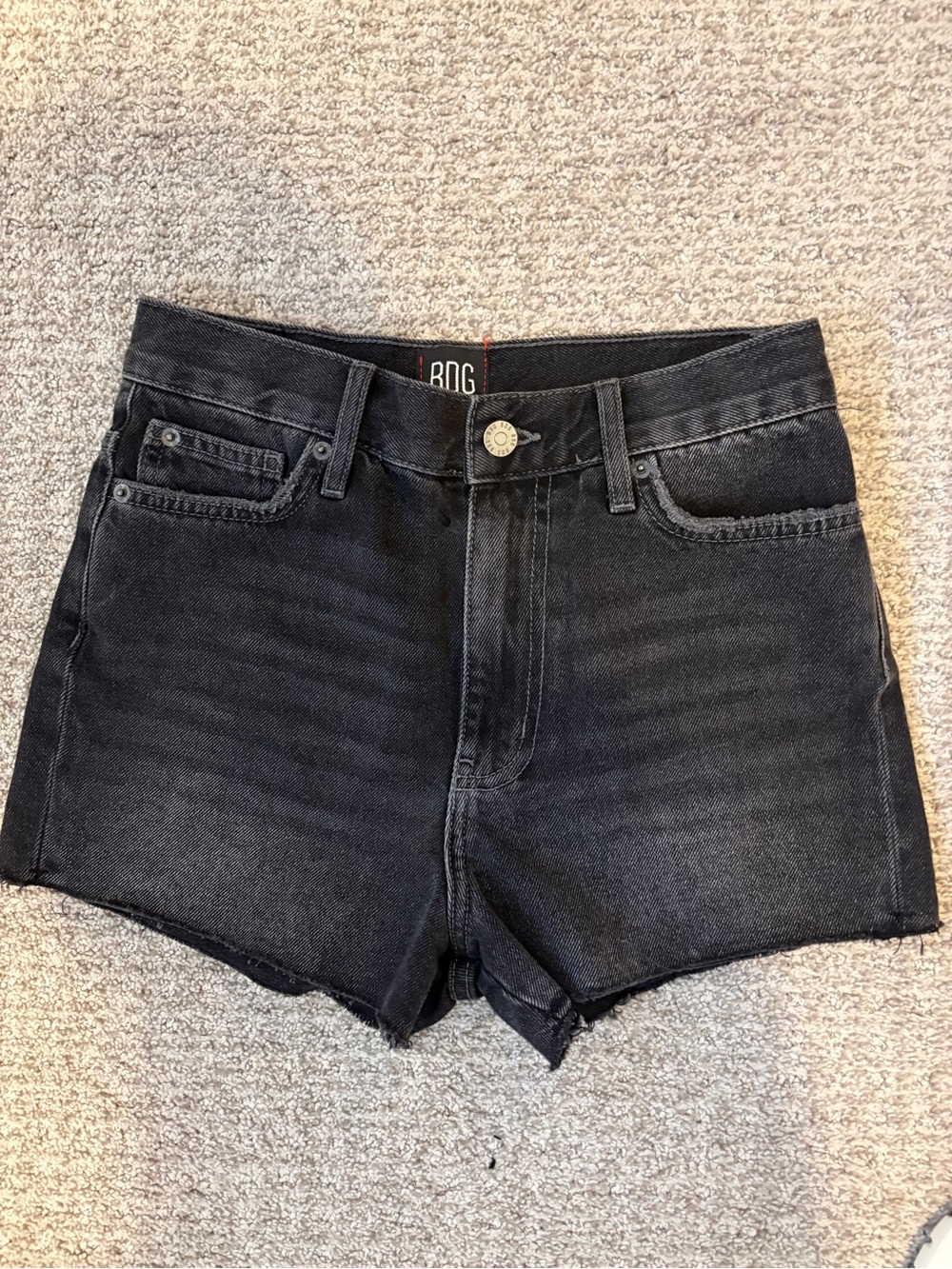BDG Washed Black High-Rise Denim Shorts size 25